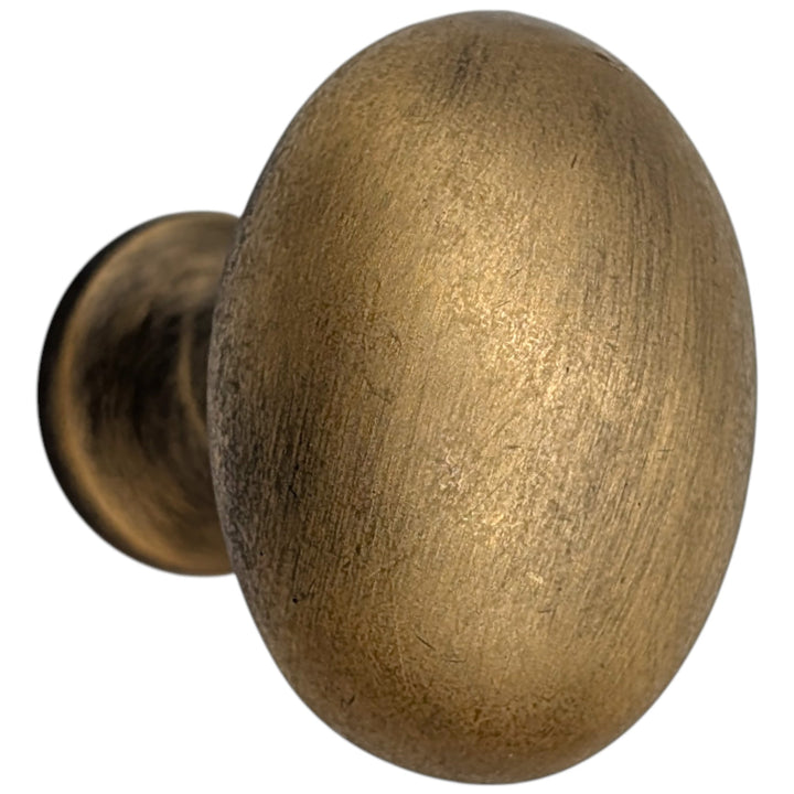 1 1/4 Inch Solid Brass Traditional Egg Shaped Cabinet & Furniture Knob