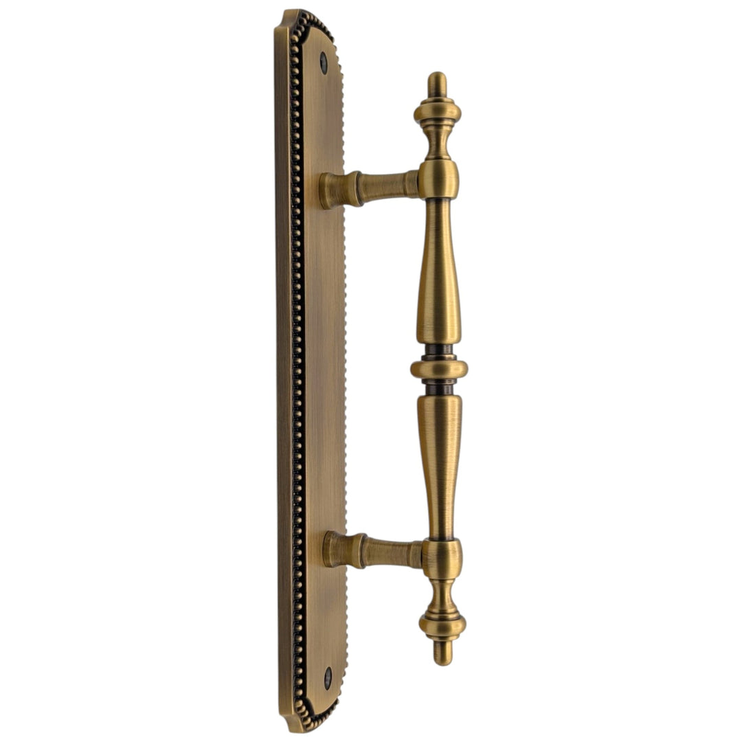 11 1/2 Inch Solid Brass Beaded Door Pull (Several Finishes Available)