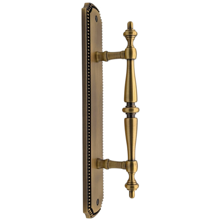 11 1/2 Inch Solid Brass Beaded Door Pull (Several Finishes Available)