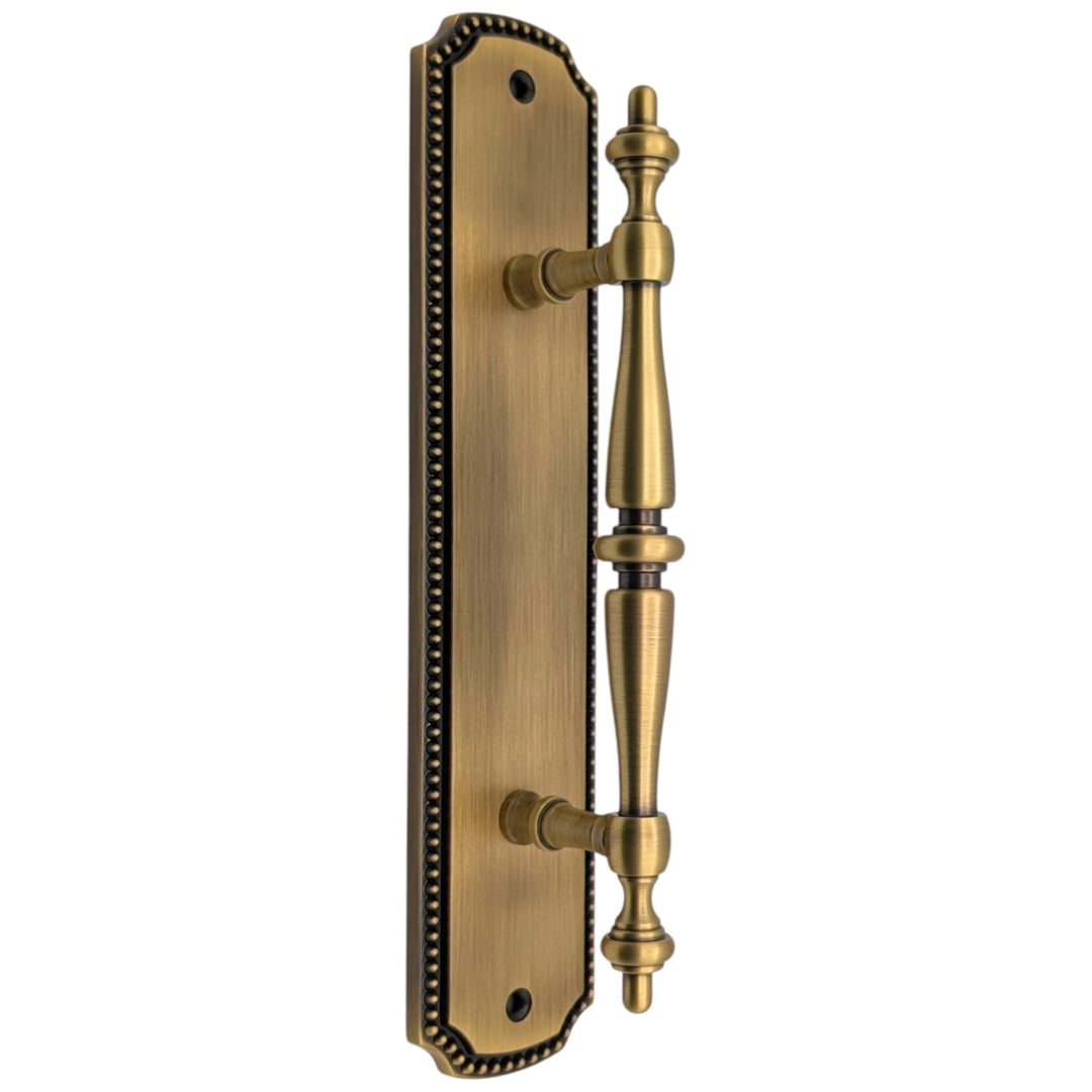 11 1/2 Inch Solid Brass Beaded Door Pull (Several Finishes Available)