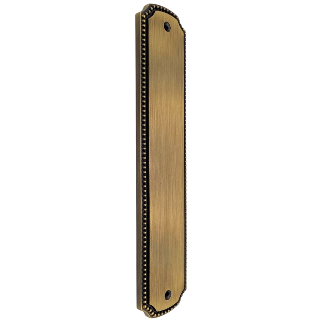 11 1/2 Inch Solid Brass Beaded Push Plate (Several Finishes Available)