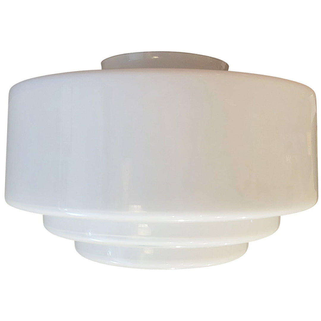 ##Antique Hardware## 10 Inch Mid-Century Modern Milk Glass Light Shade (4 1/4 Inch Fitter)