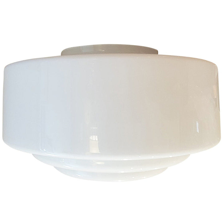 ##Antique Hardware## 12 Inch Mid-Century Modern Milk Glass Light Shade (6 Inch Fitter)