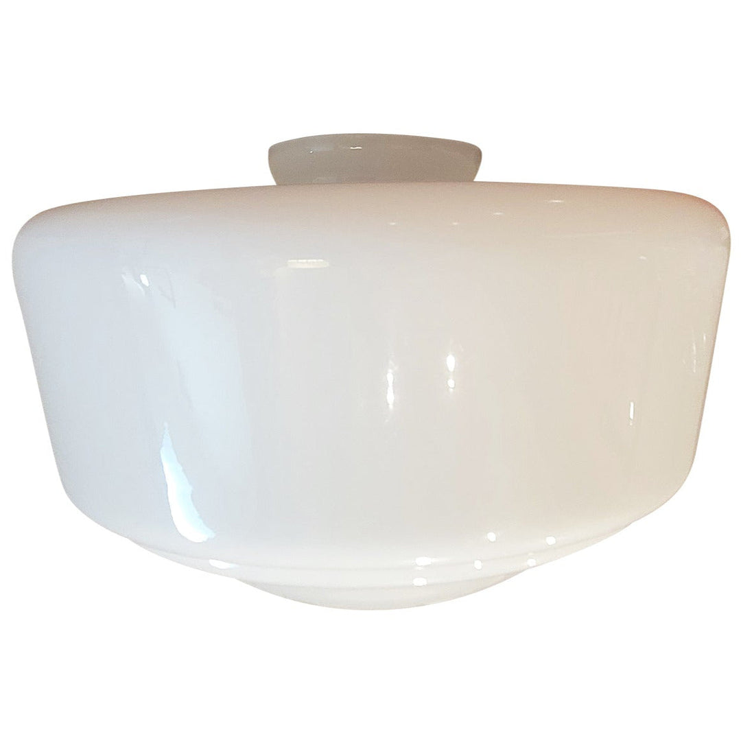 ##Antique Hardware## 12 Inch Traditional Schoolhouse Milk Glass Light Shade (4 Inch Fitter)