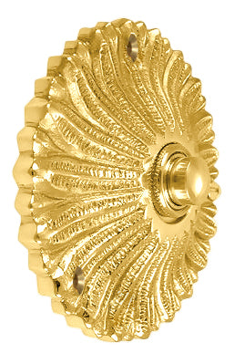 3 3/8 Inch Provincial Style Door Bell Push Button (Polished Brass Finish)
