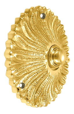 3 1/3 Inch Solid Brass Antique Flower Doorbell Push (Several Finishes Available)
