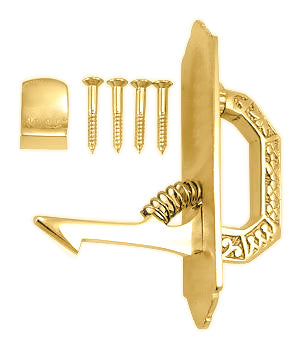 3 7/8 Solid Brass East Lake Pattern Cabinet Latch