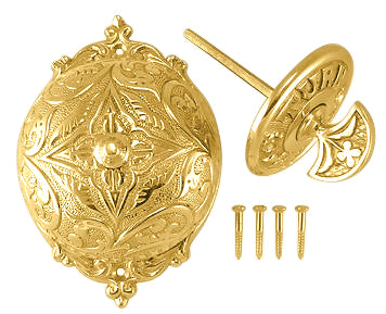 Brass Eastlake Mechanical Twist Door Bell 5 3/8 Inch Eastlake Doorbell