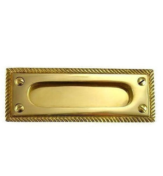 ##Antique Hardware## Rectangular Georgian Roped Solid Brass Window Sash Pull (Several Finishes Available)