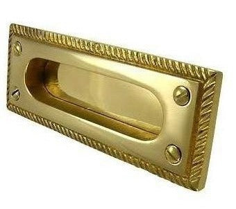 ##Antique Hardware## Rectangular Georgian Roped Solid Brass Window Sash Pull (Several Finishes Available)