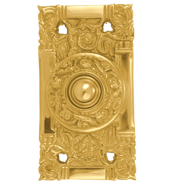 4 1/4 Inch Art Nouveau Solid Brass Doorbell