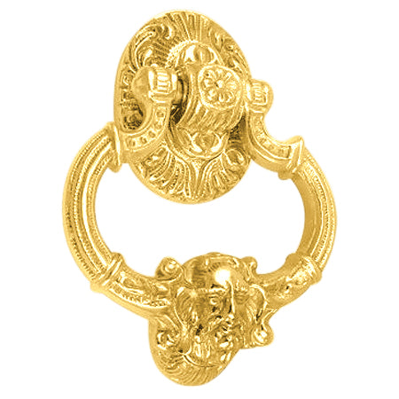 7 Inch (3 3/8 Inch c-c) Neptune Door Knocker in Solid Brass (Polished Brass Finish)