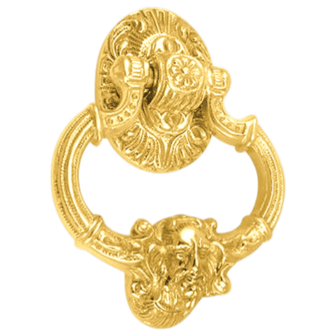 7 Inch (3 3/8 Inch c-c) Neptune Door Knocker in Solid Brass (Several Finishes Available)