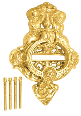 10 Inch French Empire Brass Cherubs Door Knocker (Several Finishes Available)