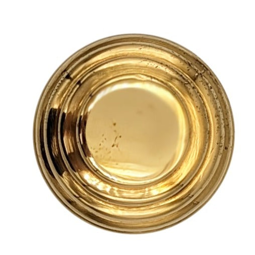 ##Antique Hardware## 1 3/8 Inch Solid Brass Concentric Art Deco Round Cabinet and Furniture Knob