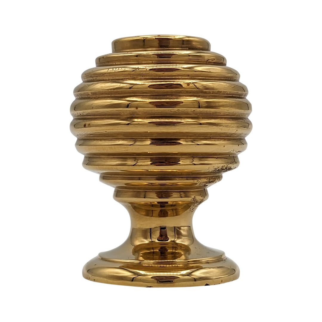 ##Antique Hardware## 1 3/8 Inch Solid Brass Concentric Art Deco Round Cabinet and Furniture Knob