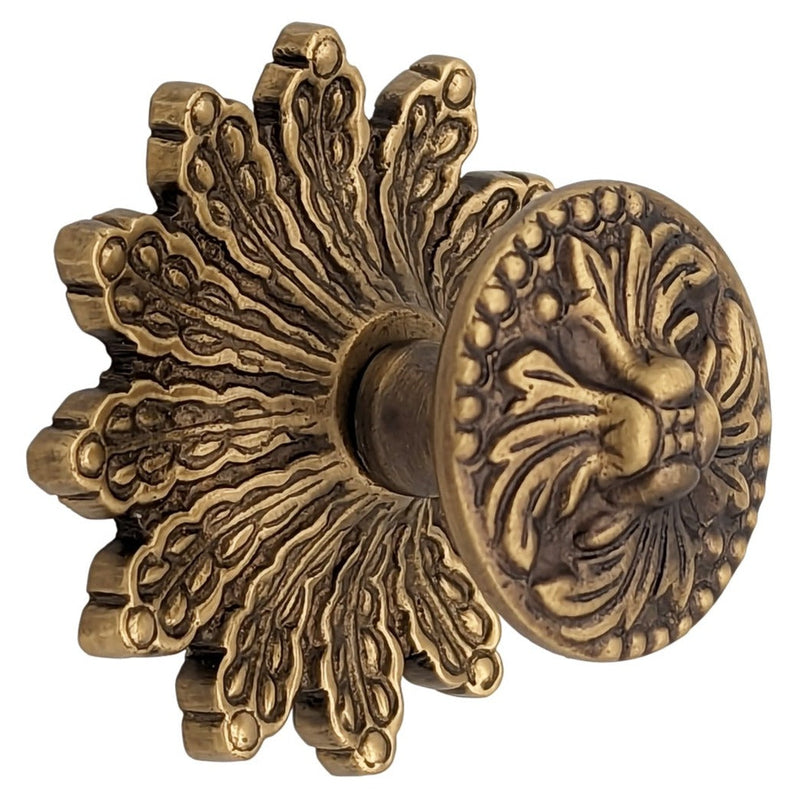Solid Brass Door Knob Set — Antique Brass