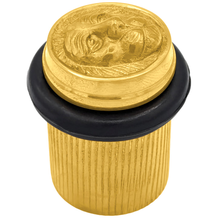 Lion Head Brass Floor Mount Door Stop (Several Finishes Available)