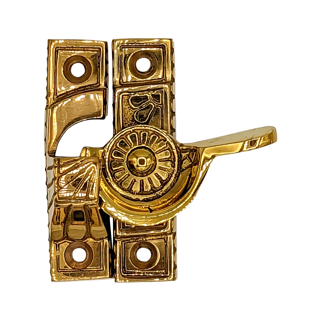 ##Antique Hardware## Solid Brass Art Deco Style Window Sash Lock