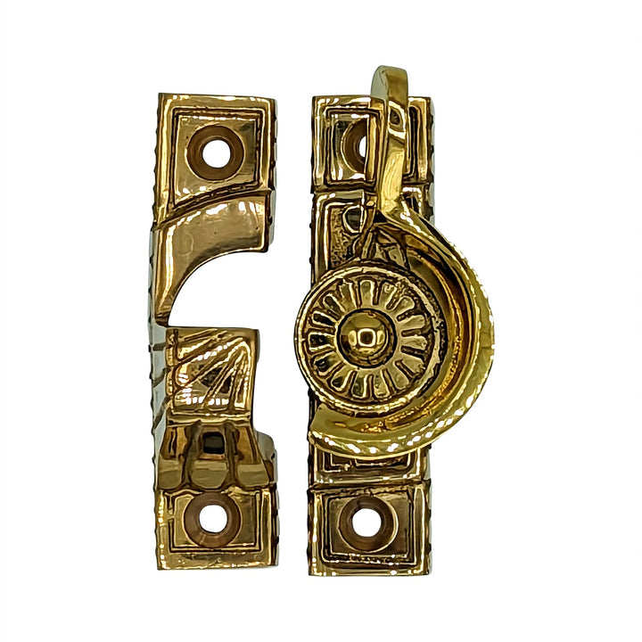 ##Antique Hardware## Solid Brass Art Deco Style Window Sash Lock