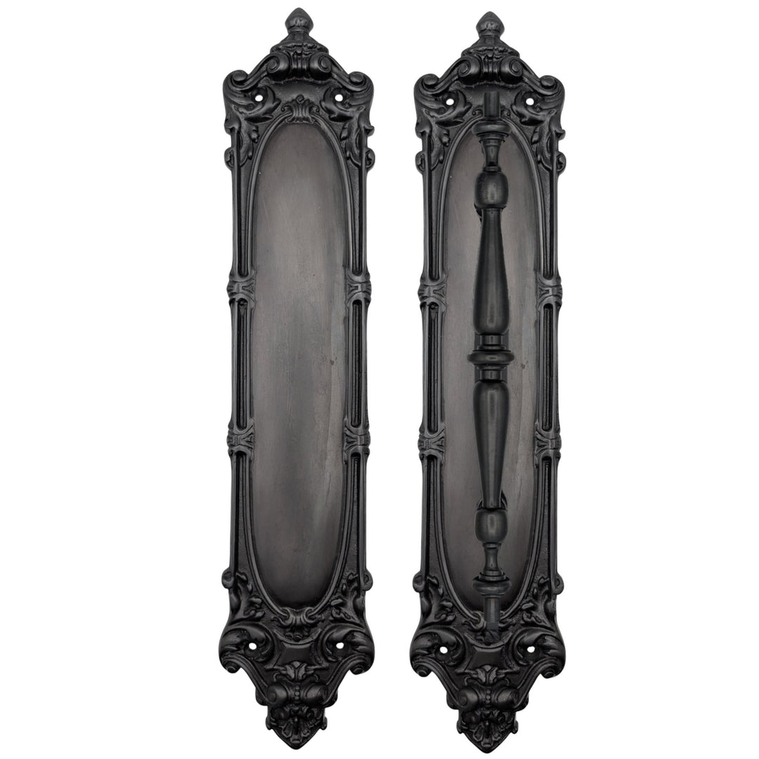 14 1/2 Inch Solid Brass Victorian Push and Pull Plate Set (Several Finishes Available)