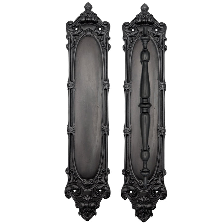 14 1/2 Inch Solid Brass Victorian Push and Pull Plate Set (Several Finishes Available)