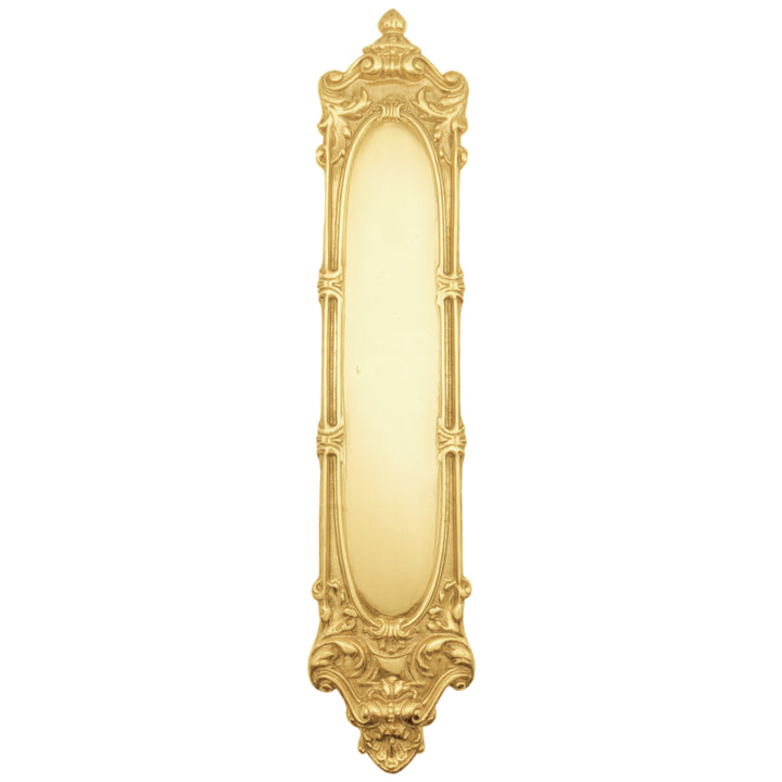 14 1/2 Inch Solid Brass Victorian Push Plate (Several Finishes Available)