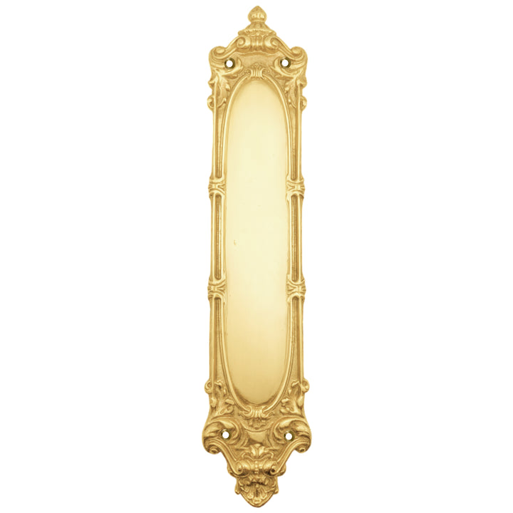 14 1/2 Inch Solid Brass Victorian Push Plate (Several Finishes Available)
