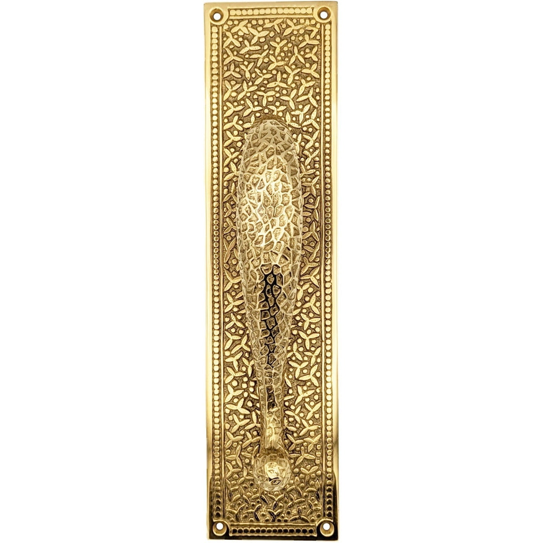 ##Antique Hardware## 12 Inch Solid Brass Rice Pattern Door Pull (Several Finishes Available)