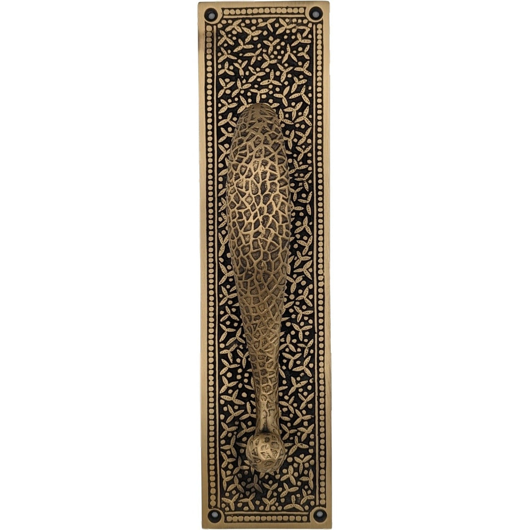 ##Antique Hardware## 12 Inch Solid Brass Rice Pattern Door Pull (Several Finishes Available)