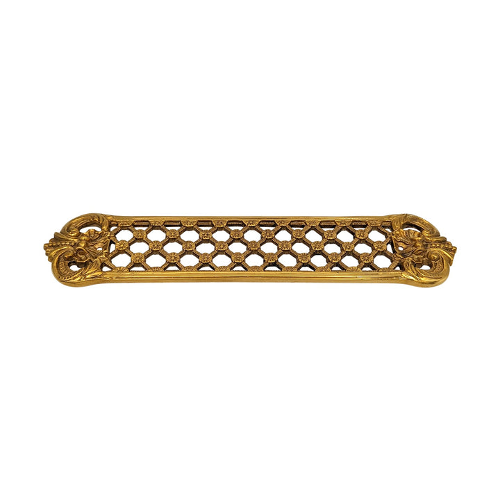 ##Antique Hardware## 12 Inch Solid Brass Finger Push Plate: Trellis Lattice Work