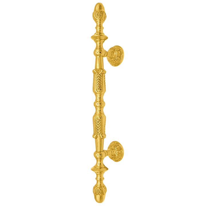 11 3/4 Inch (6 Inch C-C) Solid Brass French Empire Door Pull