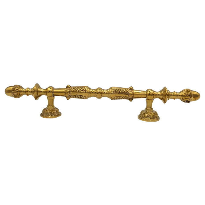 ##Antique Hardware## 11 3/4 Inch (6 Inch C-C) Solid Brass French Empire Door Pull