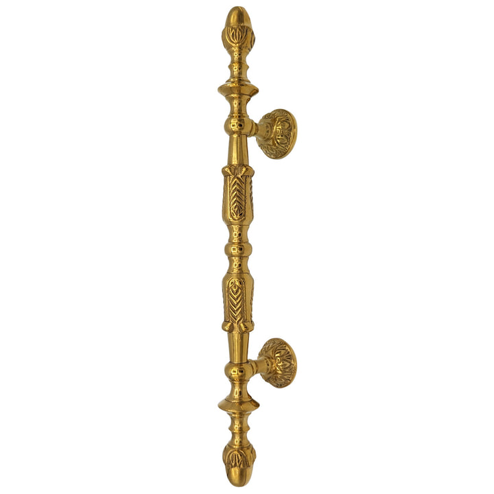 ##Antique Hardware## 11 3/4 Inch (6 Inch C-C) Solid Brass French Empire Door Pull