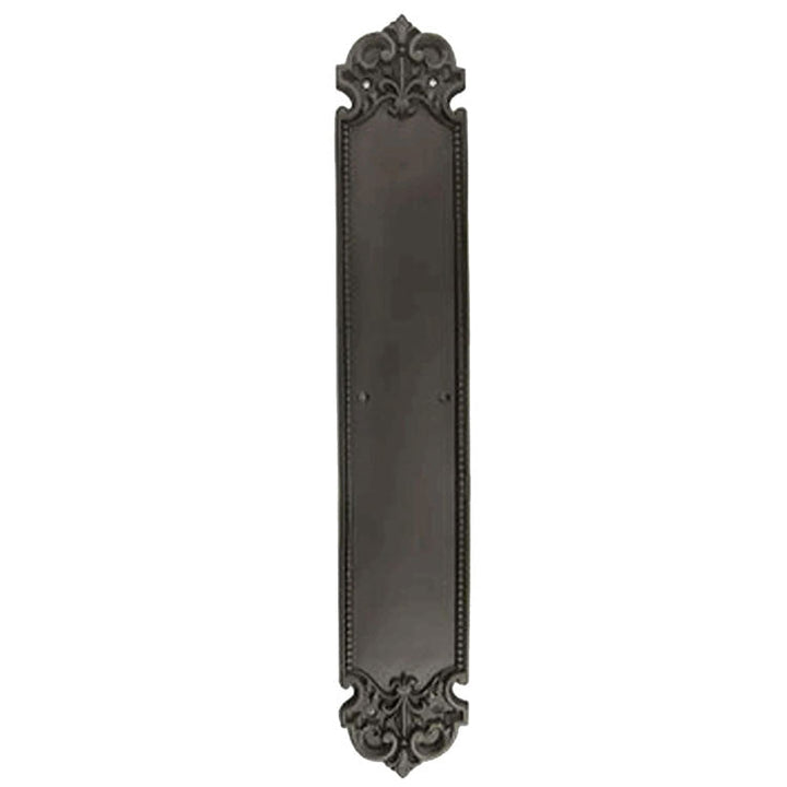 ##Antique Hardware## 18 Inch Fleur De Lis Style Door Push Plate (Several Finishes Available)