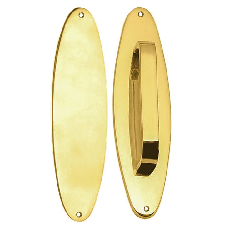 11 Inch Solid Brass Oval Push and Pull Plate Set (Several Finishes Available)