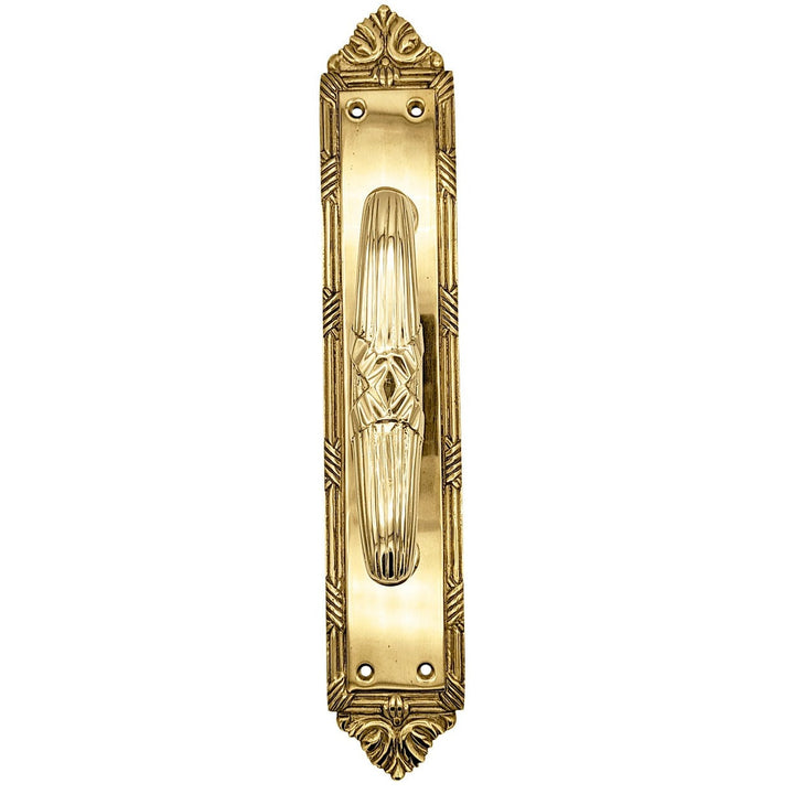 ##Antique Hardware## 13 3/4 Inch Solid Brass Ribbon & Reed Door Pull (Several Finishes Available)