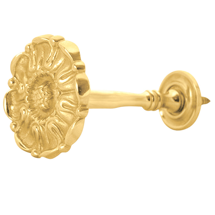 2 3/4 Inch Solid Brass Floral Style Curtain Tie Back (Several Finishes Available)