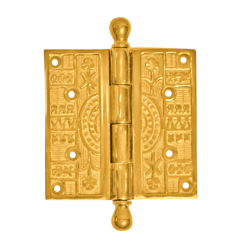 4 x 4 Inch Ball Tipped Eastlake Solid Brass Hinge