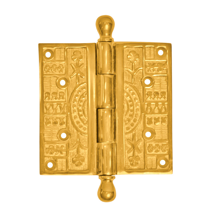 4 x 4 Inch Ball Tipped Eastlake Solid Brass Hinge