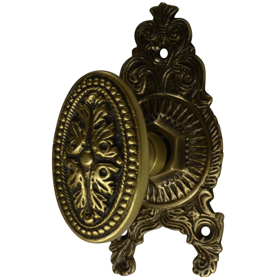 ##Antique Hardware## Ornate Victorian Rosette Door Set with Avalon Oval Door Knobs (Several Finishes Available)