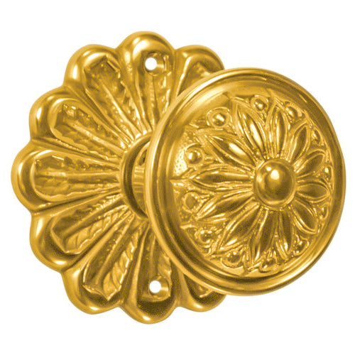 Maltesia Flower Rosette Door Set with Floral Imprint Door Knobs (Several Finishes Available)