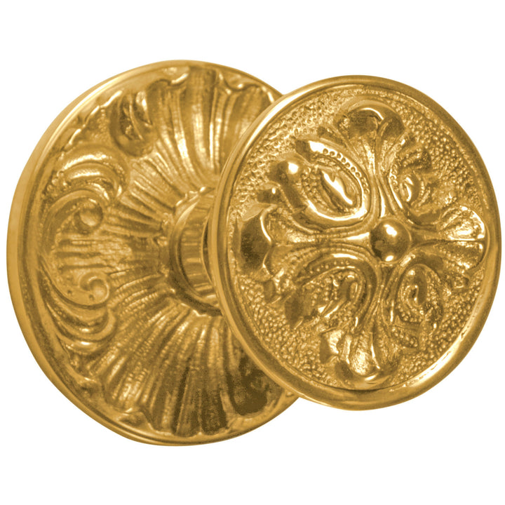 Romanesque Rosette Door Set with Romanesque Door Knobs (Several Finishes Available)