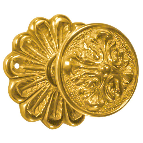 Solid Brass Romanesque Style Door Knob Set (Several Finishes Available)