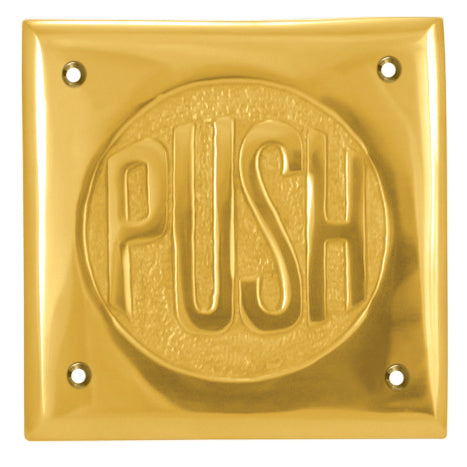 2 3/4 Inch Brass Classic American "PUSH" Plate (Several Finishes Available)