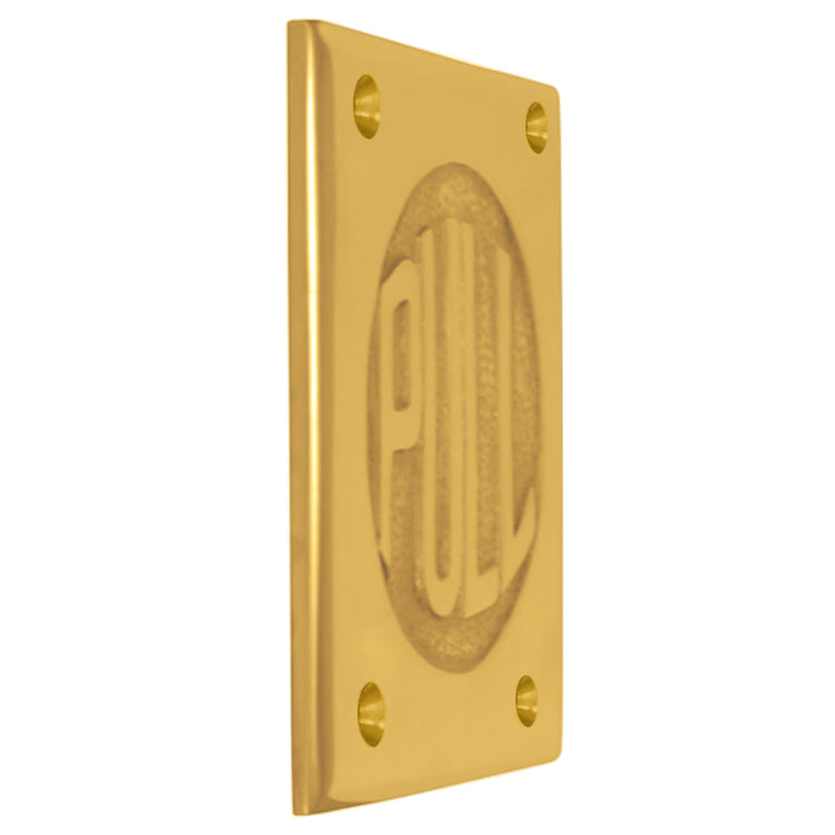 2 3/4 Inch Brass Classic American "PULL" Plate (Several Finishes Available)