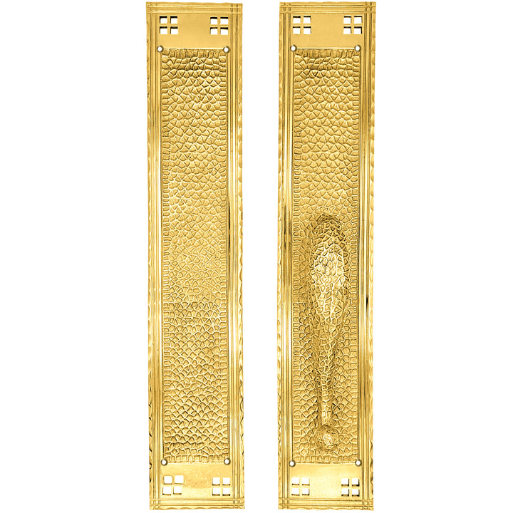 18 Inch Arts & Crafts Style Door Pull & Push Plate Set (Several Finishes Available)
