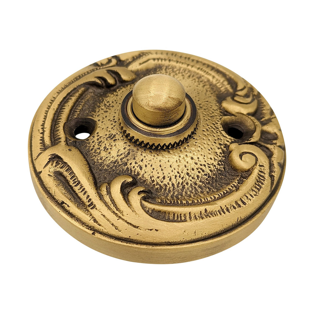 ##Antique Hardware## Lafayette Swirl Style Door Bell Push Button (Several Finishes Available)