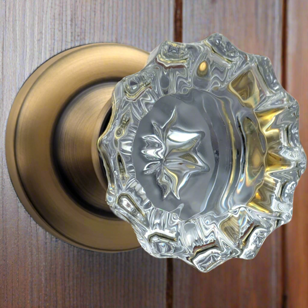 Magnifique™ Classic Door Set with Crystal Fluted Knobs (Several Finishes Available)