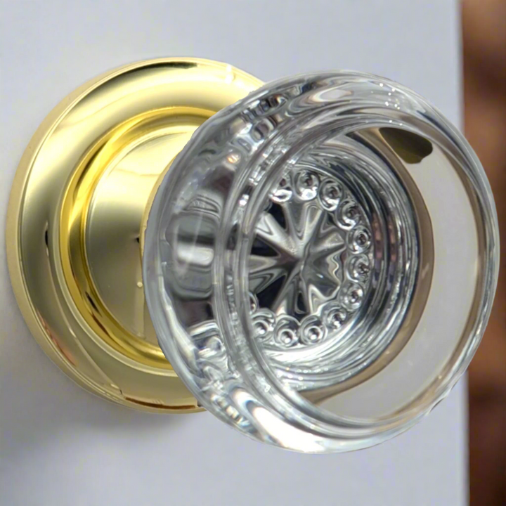 Magnifique™ Classic Door Set with Round Crystal Knobs (Several Finishes Available)